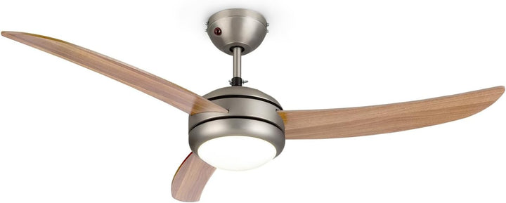 Klarstein El Paso Deckenventilator - 2-in-1: Ventilator & Deckenlampe, Durchmesser: 52" (132 cm), 3