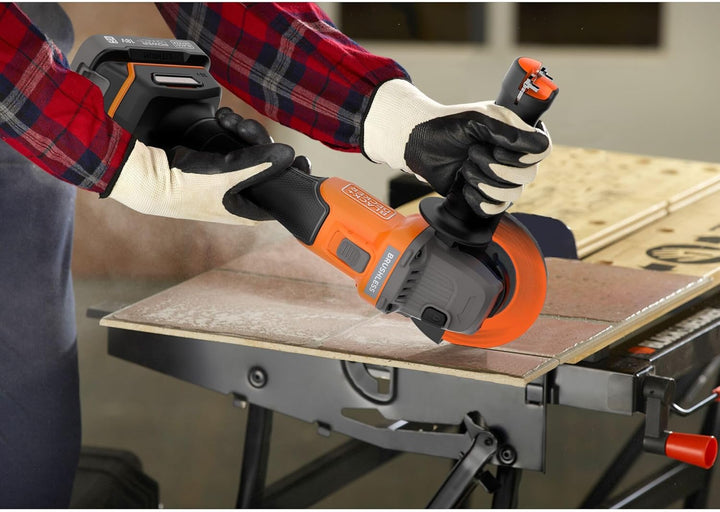 BLACK+DECKER Akku-Winkelschleifer (18V, 115mm Scheiben-ø, bürstenlos, Sanftanlauf, für Trenn, Schlei