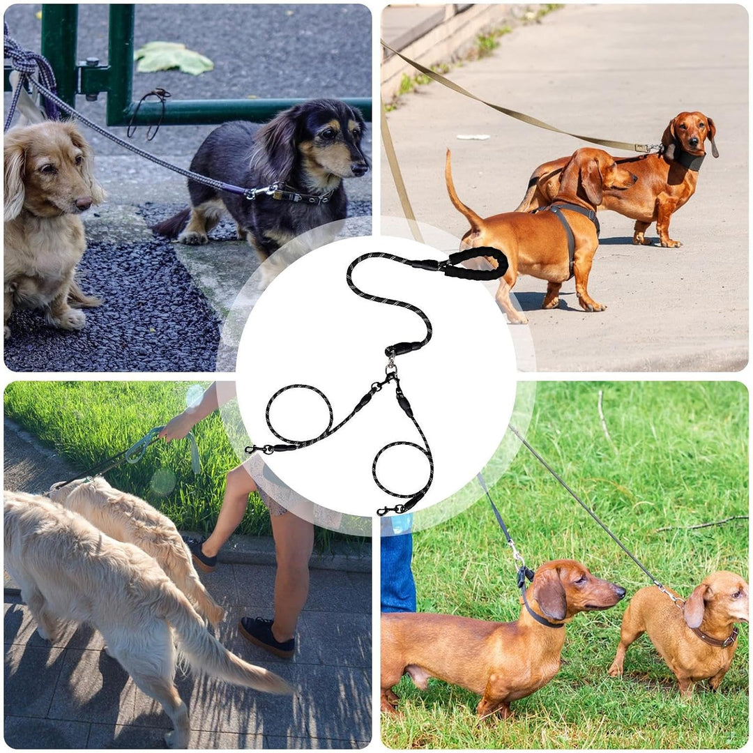 Hundeleine ohne Verheddern | Doppelkabel für zwei Hunde ohne Verheddern – Zubehör für Haustiere mit