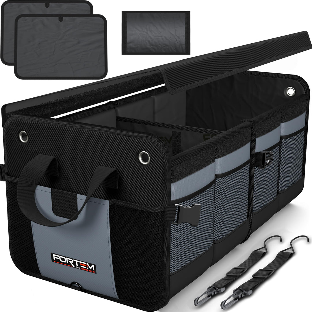 FORTEM Kofferraum Organizer, Kofferraumtasche, Zusammenklappbarer Auto Organizer Kofferraum mit Fäch