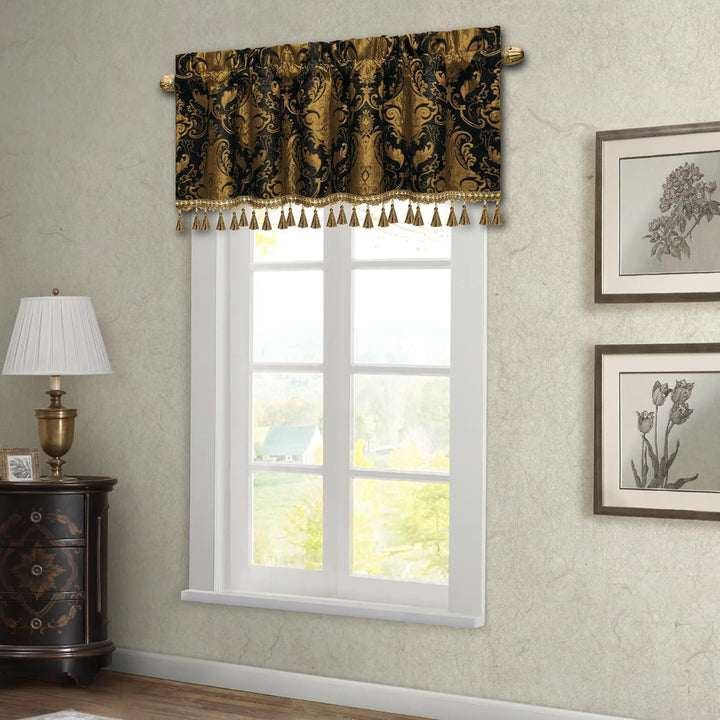 TOPLUXE Scheibengardine, Kurzstore für Schlafzimmer Esszimmer Wohnzimmer Küche, Damast Volant für Fe