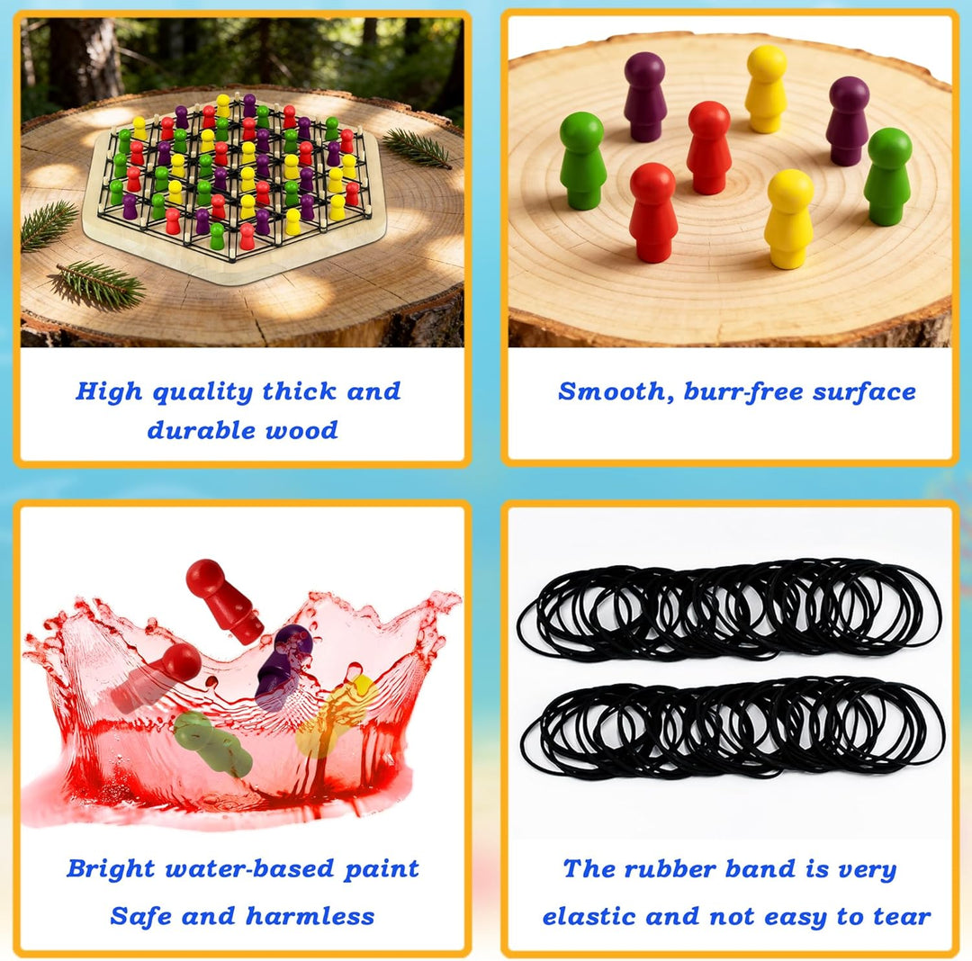 Triangle Chess Game, Dreiecksschachbrett-Strategie-Brettspiel, Lustiges Gummiband Spiel, Klassische