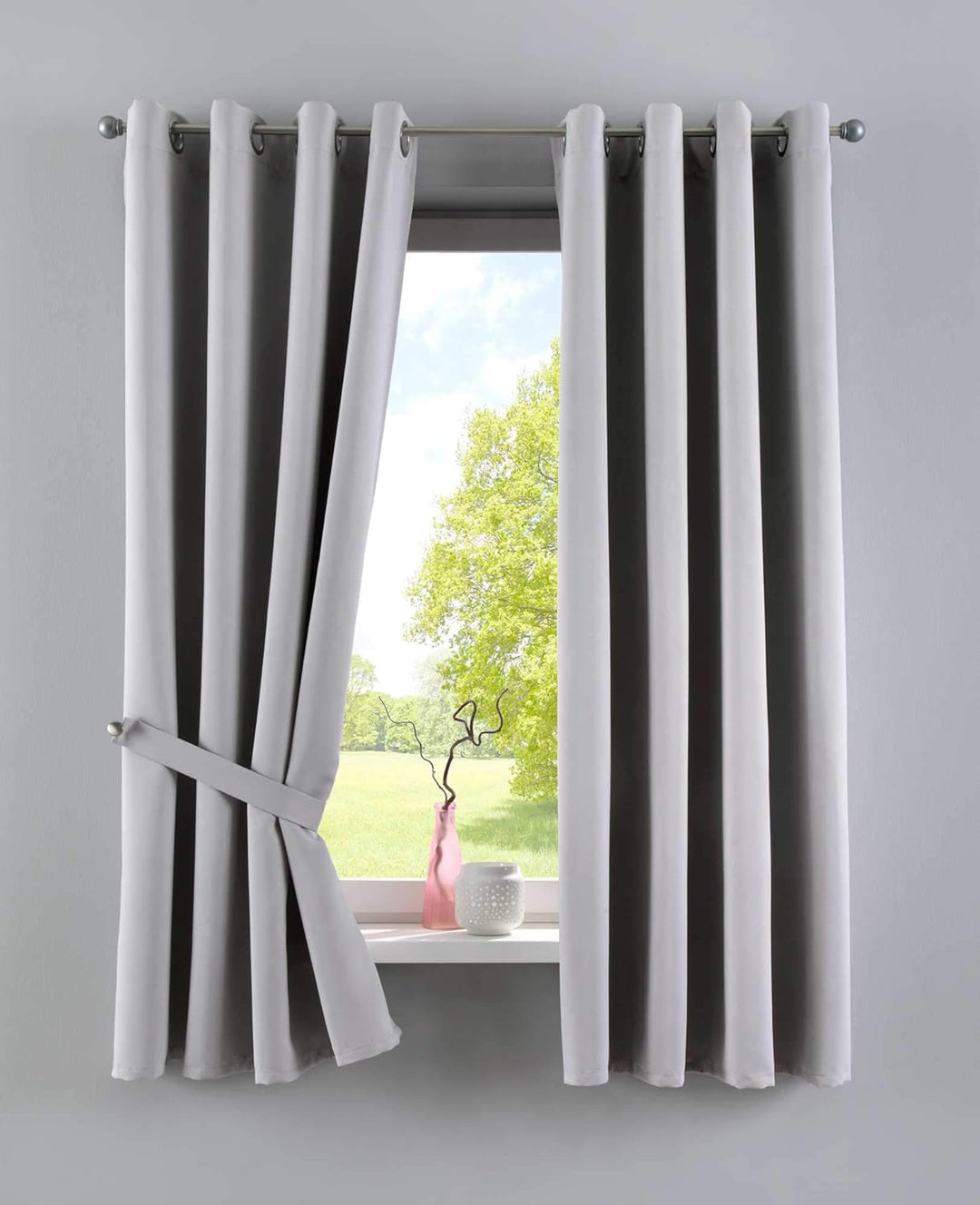 Gardinenbox Vorhänge Blickdicht »Newyork« Grau HxB 225x140 cm 2er-Pack Thermo-Gardinen Verdunkelungs