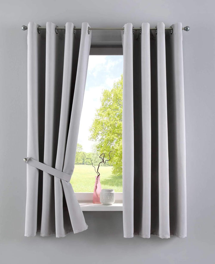 Gardinenbox Vorhänge Blickdicht »Newyork« Grau HxB 225x140 cm 2er-Pack Thermo-Gardinen Verdunkelungs