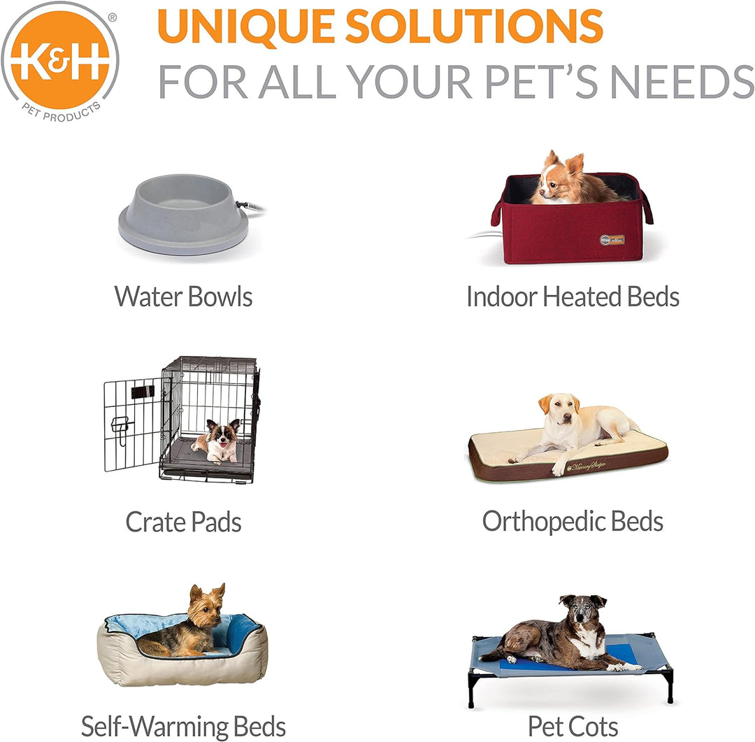 K&H PET PRODUCTS Ultra Plush Deluxe Nackenrolle für Hundekäfig, tragbares Plüschbett, Matte und Hund