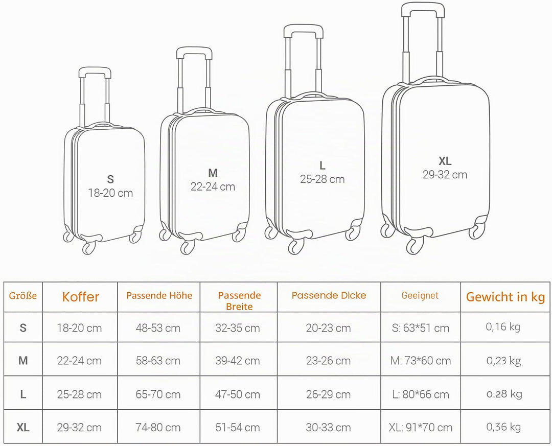 kwmobile Koffer Hülle für Koffer (L) - Elastische Kofferschutzhülle mit Reissverschluss - Reisekoffe