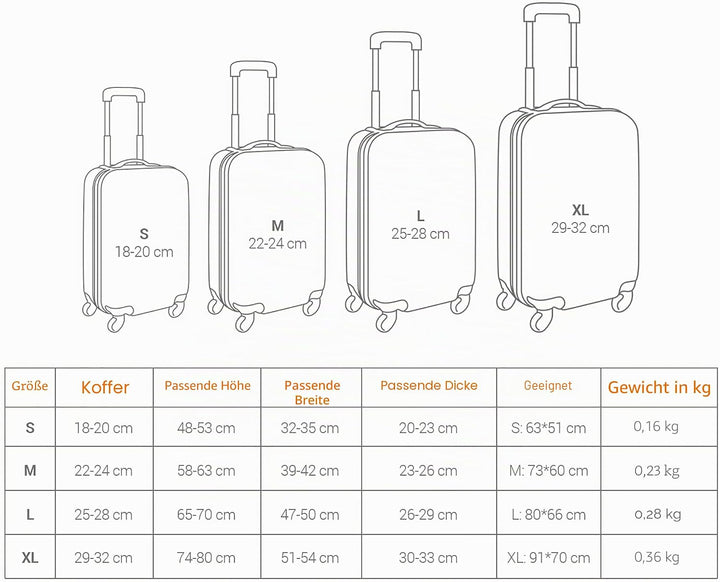 kwmobile Koffer Hülle für Koffer (L) - Elastische Kofferschutzhülle mit Reissverschluss - Reisekoffe