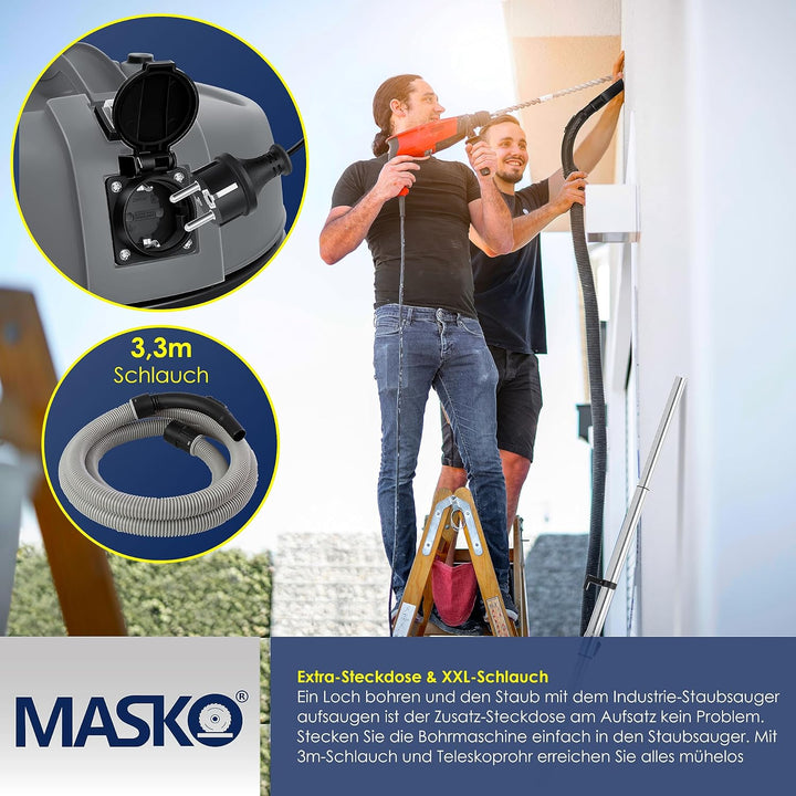 MASKO® 6IN1 Industriestaubsauger Staubsauger Nass Trocken Sauge Aschesauger 2300W + Steckdose✓ Blasf