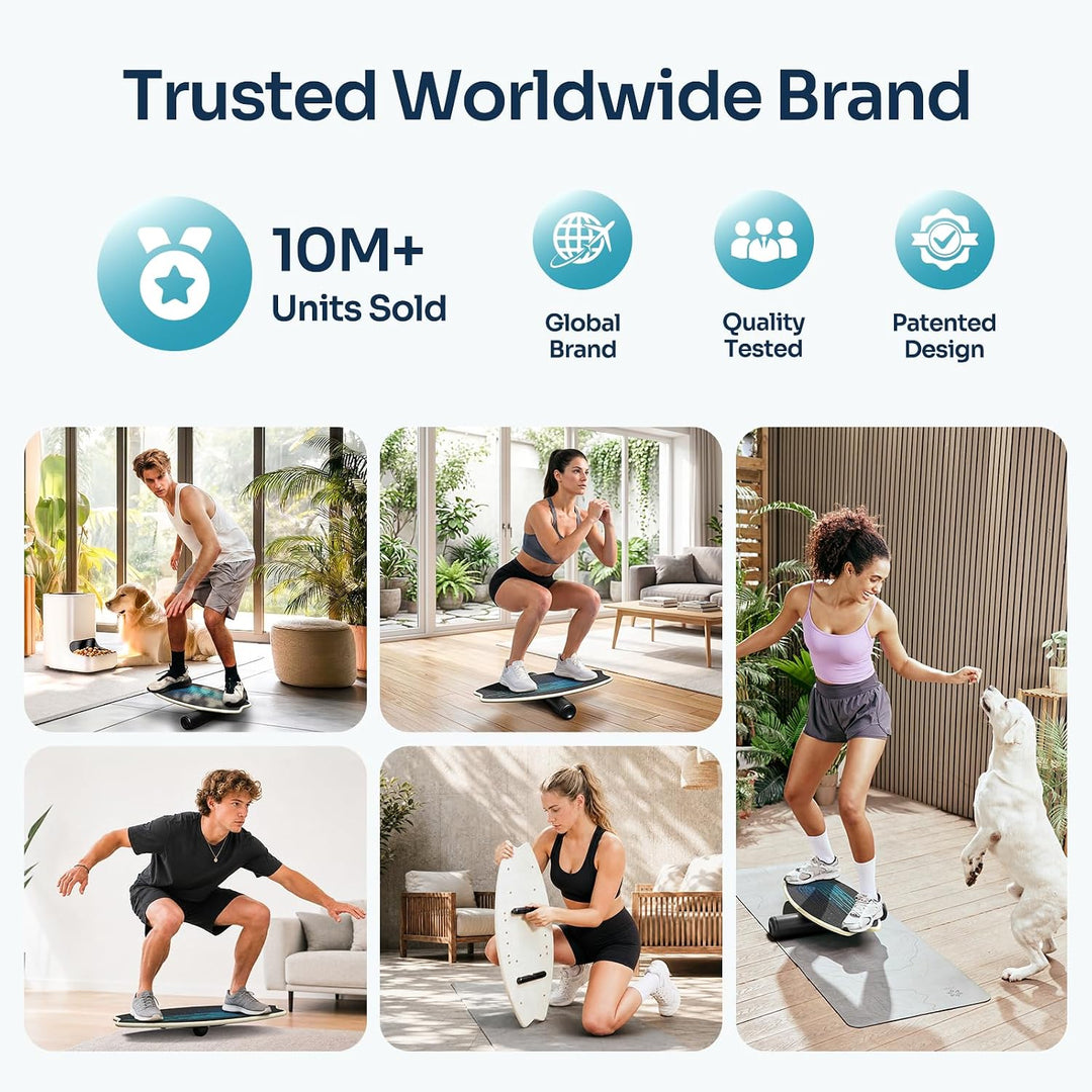 Balance Board Holz, Sportneer Indoorboard Skateboard, Indoor Surfboard Trickboard und Gleichgewichts
