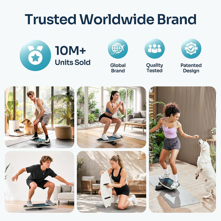 Balance Board Holz, Sportneer Indoorboard Skateboard, Indoor Surfboard Trickboard und Gleichgewichts