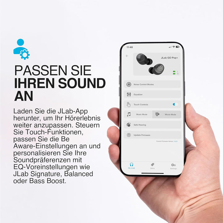 JLab Go Air Pop+ In Ear Kopfhörer kabellos Bluetooth, True Wireless Kopfhörer, 35+ Std. Headphones,