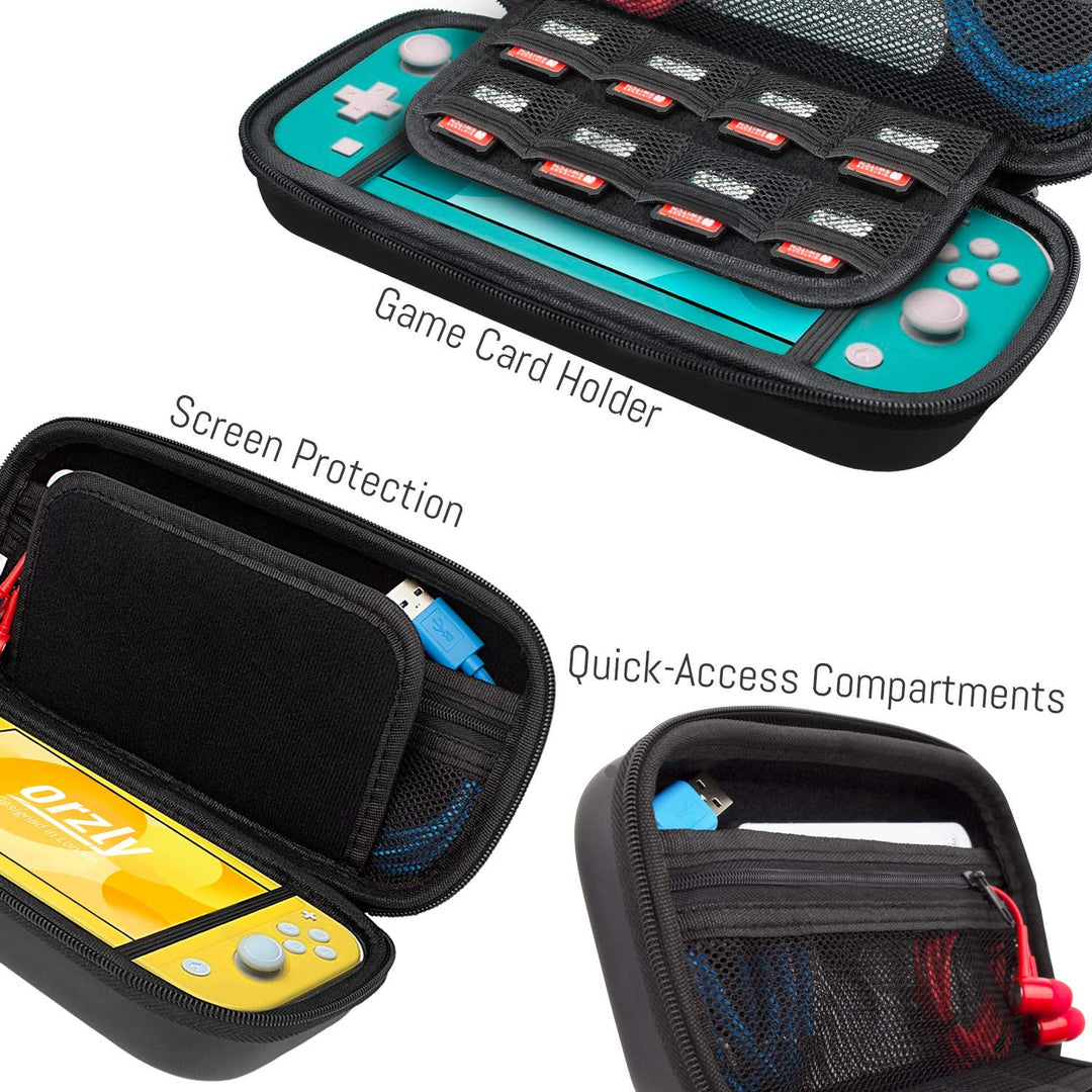 Orzly Tragetasche kompatibel mit Nintendo Switch Lite (2019) – Aufbewahrungstasche - Hartschalen Cas