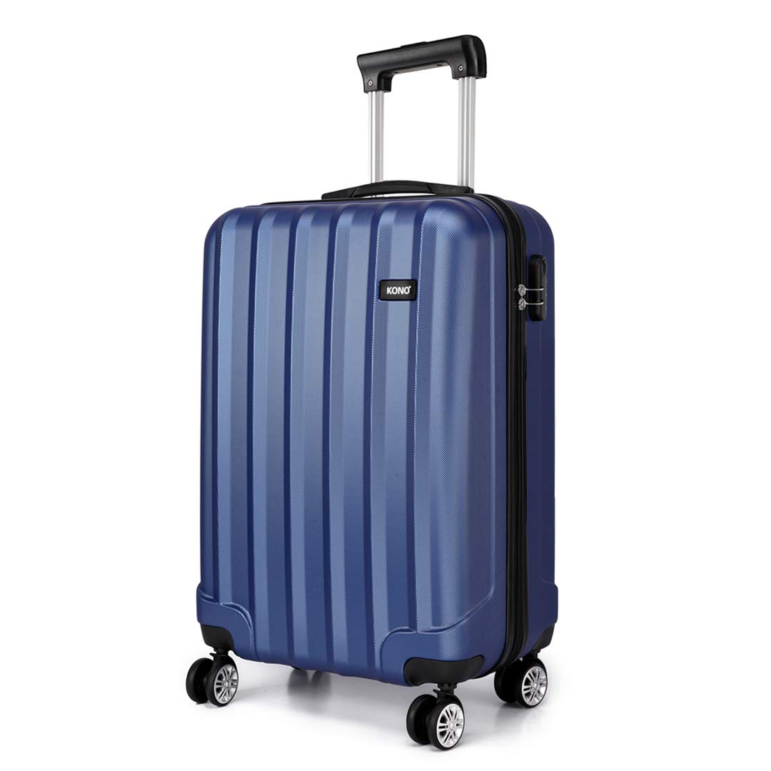 KONO Handgepäck Koffer Trolley ABS+PC Leicht Kabinenkoffer Reisekoffer mit 4 Rollen und Zahlenschlos