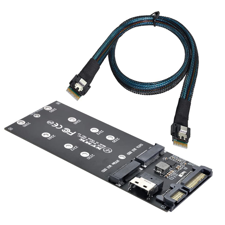 NFHK SFF-8654 Kabel & Karte U2 Kit NGFF M-Key auf Slimline SAS NVME PCIe SSD SATA Adapter für Mainbo