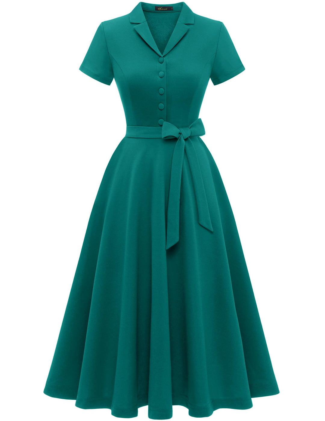 Wedtrend Vintage Cocktailkleid Damen A Linie Midilang V-Ausschnitt Abendkleid Elegant Freizeitkleide