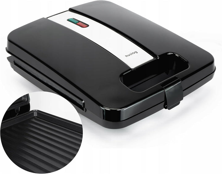 Sandwichmaker, Toaster, Für Sandwiches, Panini, Grill, 1400W, Schwarz