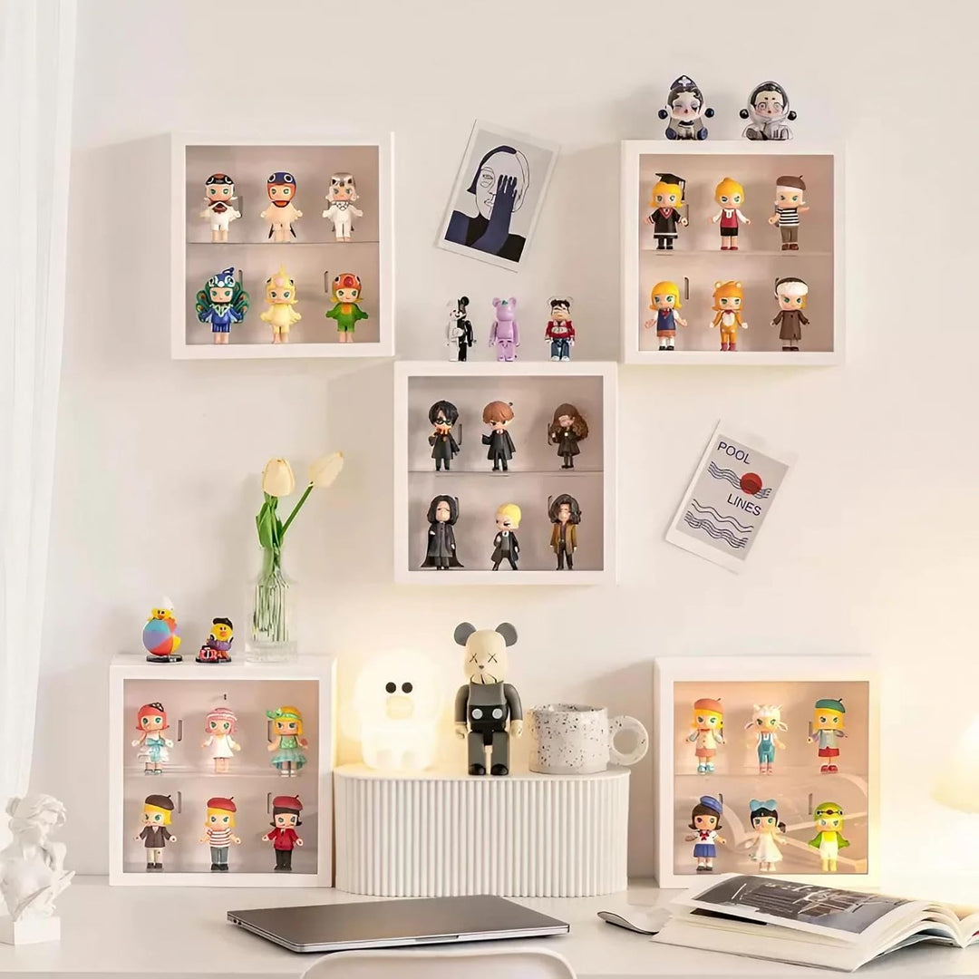 Siyecioa Schaukasten Vitrine, Acryl Vitrine Hängend, Vitrine Klein mit Tür für Action Figuren Spielz