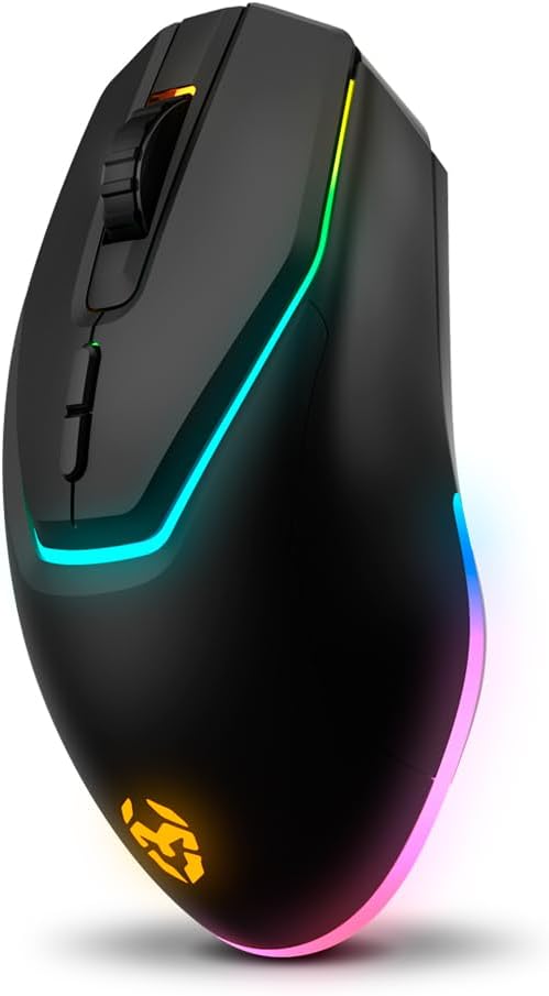 KROM Kabala – Kabelloses Gaming-Set mit Membrantastatur RGB Rainbow, 6 Anti-Ghosting-Tasten, optisch