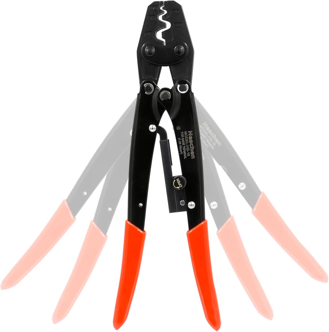 Heschen Crimpzange mit Ratsche HS-16 für nicht isolierte Klemmen von 1,5-16 mm² (15-5AWG) (Spitzenty