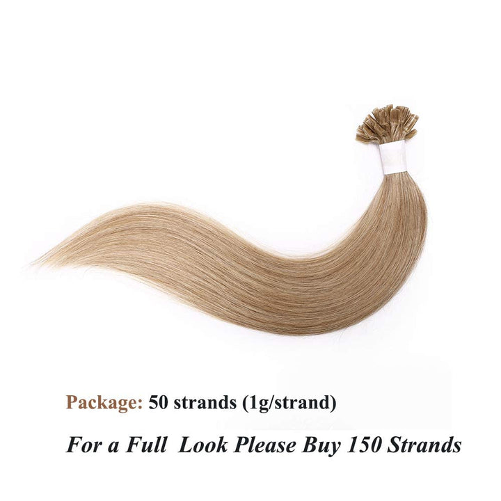 SEGO U Tip Extensions Haare Bonding Echthaar Bonded Haarverlangerung Keratin 1g/Strähne 50g Honigblo