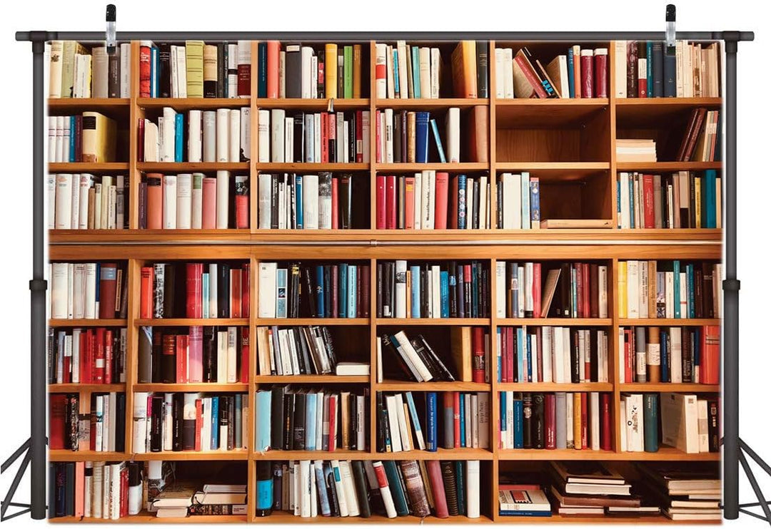 AIIKES 7x5FT Bücherregal Fotografie Hintergrund Schulbibliothek Lernen Bücherregal Szene Kinder Foto