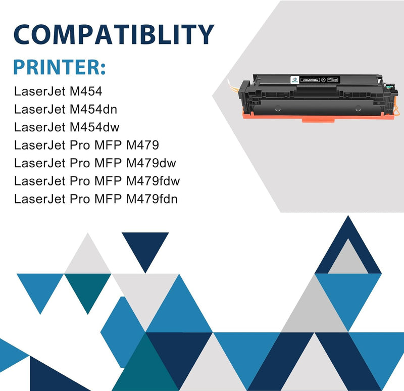 inkalfa 4er-Pack 415A 415X Mit Chip Kompatibel für HP 415A 415X MFP M479fdw Toner Color Laserjet Pro