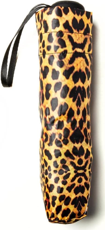 LUCKYWEATHER Regenschirm Taschenschirm Mini Damen/Herren Motiv Leopard I Taschenschirme klein und st