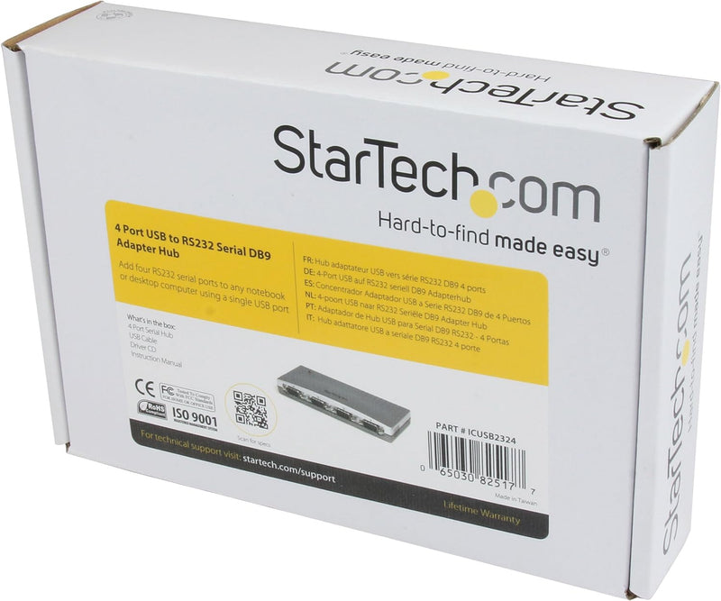 StarTech.com ICUSB2324 Adapter (4 Port USB auf seriell, RS232, DB9M, RS232) 4 Port Desktop, 4 Port D