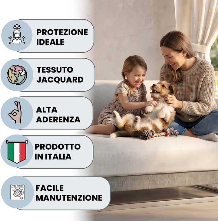 Italian Bed Linen CD-COMFORT-PANNA-2P Komfort-Antigleiten-Sofa-Decke,2 Plätze, Creme 2 Plätze Creme,