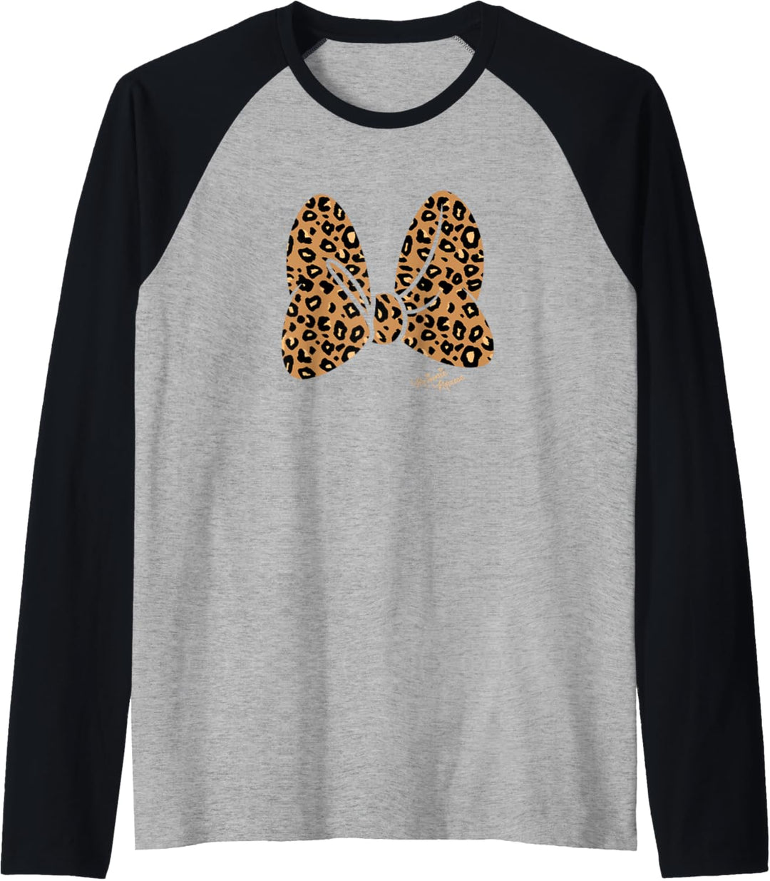 Disney Minnie Mouse Classic Leopard Print Bow Raglan