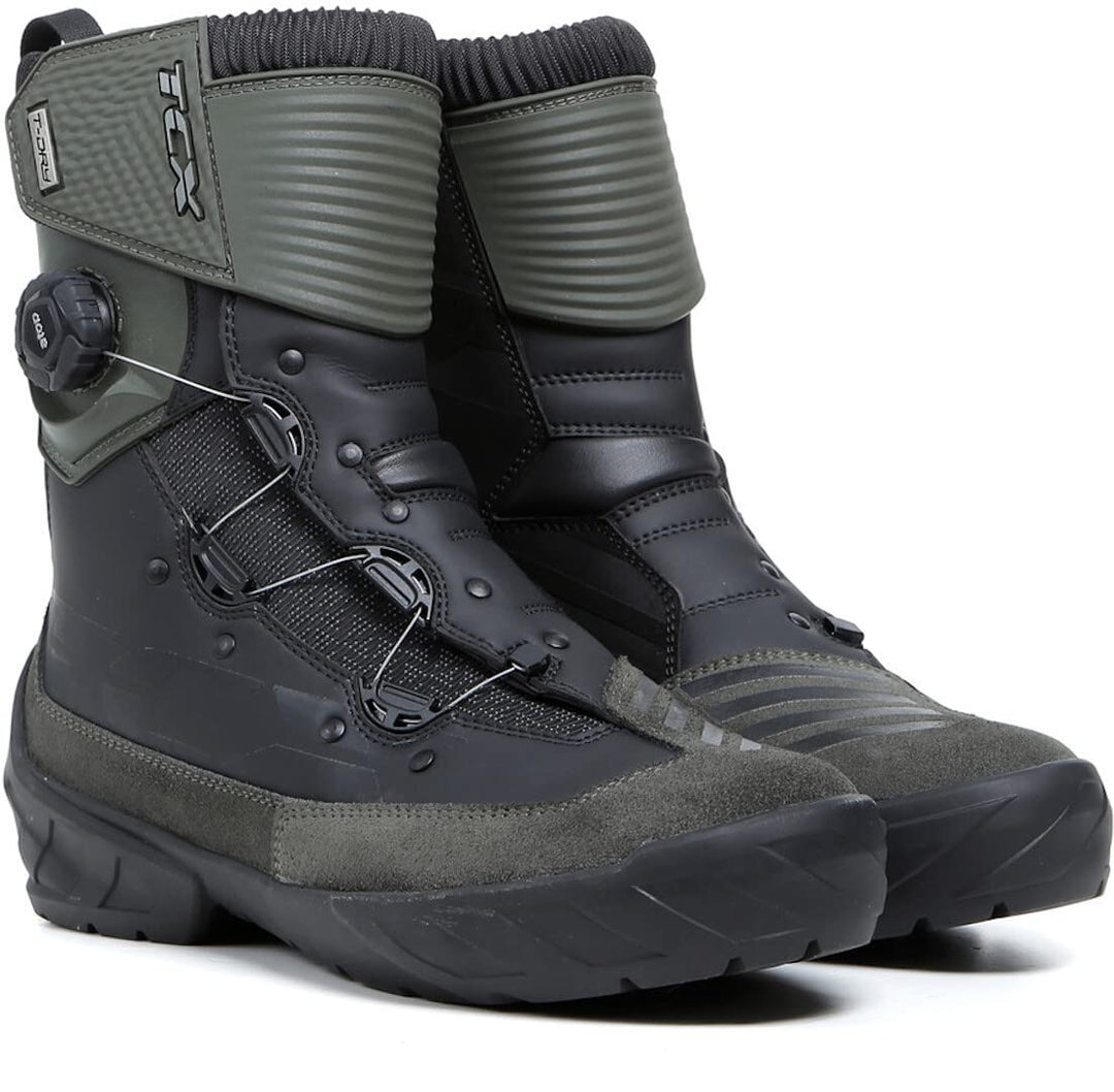 TCX Herren 179t7152w-d07-48 Motorradstiefel, Schwarz Dunkel Grün, 48 EU