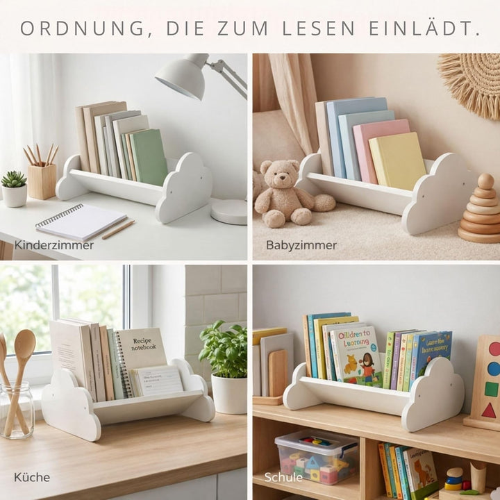 Bücherregal Holz Natur | einfache Montage u. Umweltfreundlich | Buch Organizer ideal als Kinder büch