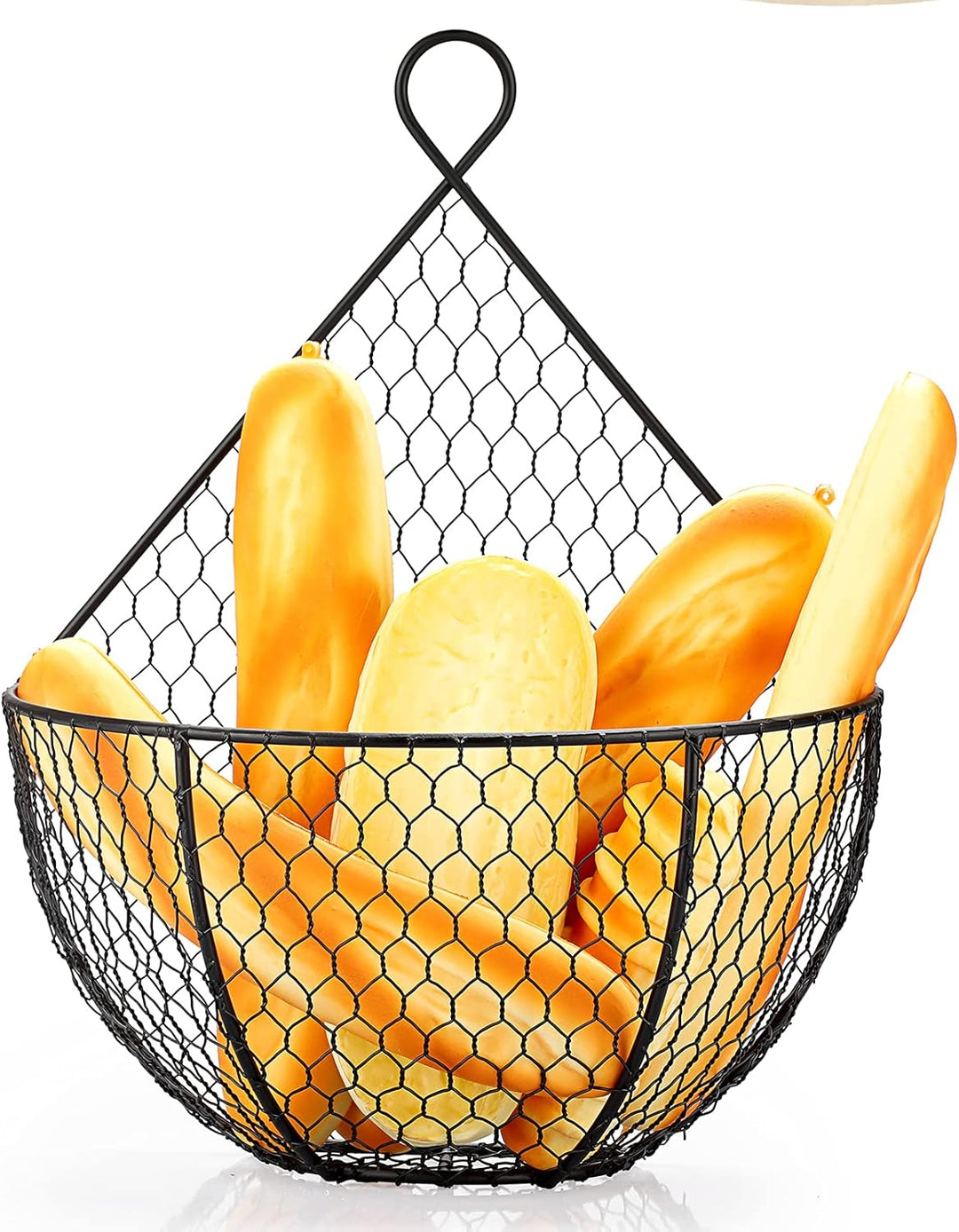 IGNPION 2 Stück Wandmontierter Obsthalter Korb Hängedisplay Obstkorb Obstaufbewahrung Ständer Rack D