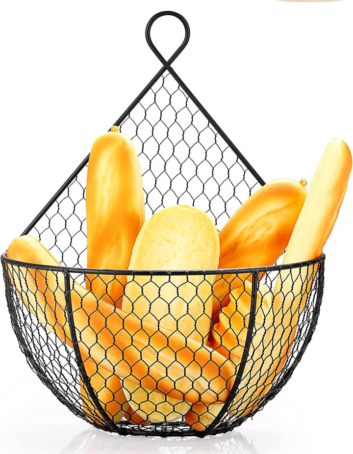 IGNPION 2 Stück Wandmontierter Obsthalter Korb Hängedisplay Obstkorb Obstaufbewahrung Ständer Rack D