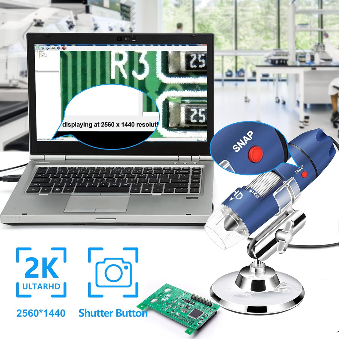 Ninyoon 2K USB Digital Mikroskop für Android PC, 40-1000X Mikroskop Super HD Endoskop Lupe Kamera Ko