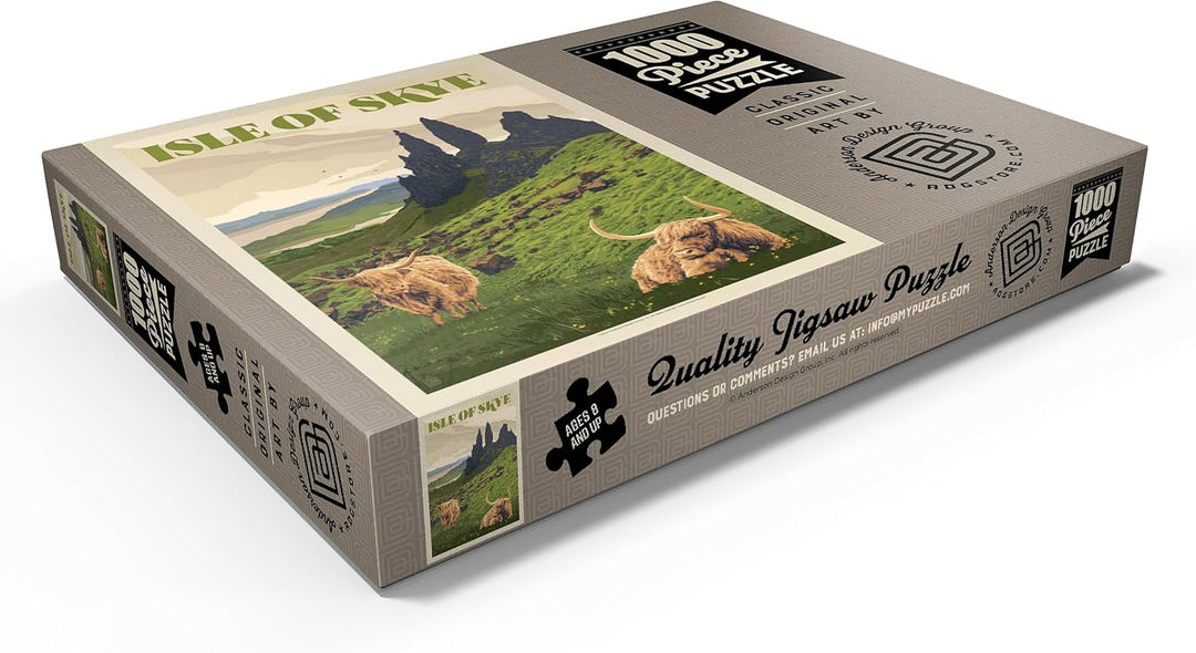 Schottland: Isle of Skye, Vintage Poster - Premium 1000 Teile Puzzle - MyPuzzle Sonderkollektion von