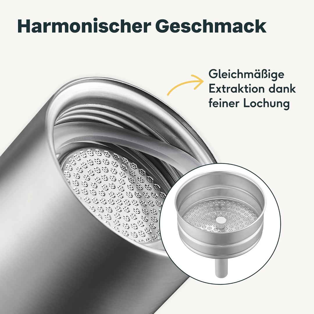 SILBERTHAL Espressokocher Edelstahl 200 ml - 4 Tassen - Induktionsgeeignet – Kaffeekocher für jeden