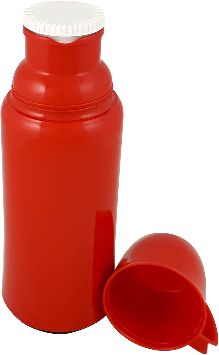 Helios Elegance Thermoskanne Rot 1,0 l – 6h Heiss - Hält Getränke heiss & kalt - Robustes Design - I