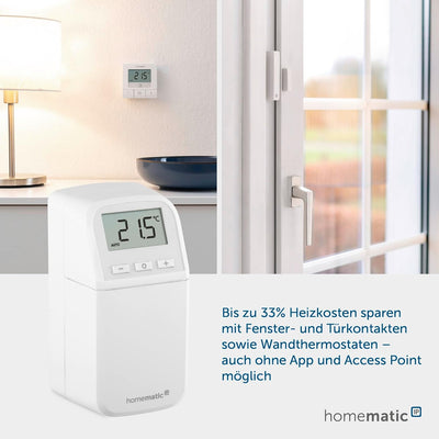 Homematic IP Smart Home Heizkörperthermostat – kompakt Plus, digitaler Thermostat Heizung, Heizungst