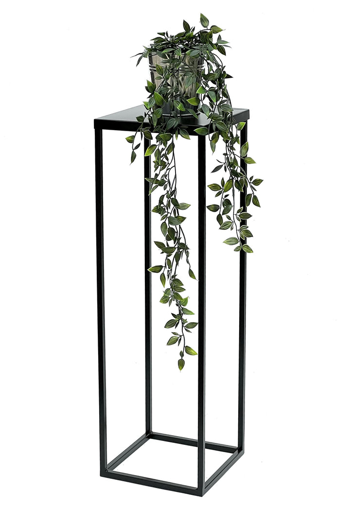 DanDiBo Blumenhocker Metall Schwarz 70 cm Eckig Blumenständer Beistelltisch FRA-005 Blumensäule Mode