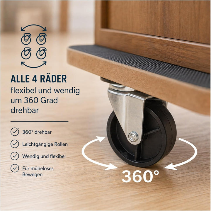 Transportroller 2er-Set bis 200kg - Möbelroller mit 360° Lenkrollen, rutschfest & robust - Transport