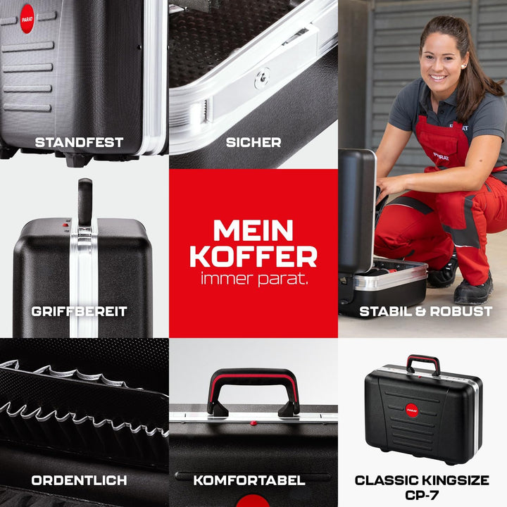 PARAT CLASSIC KingSize CP-7 | Werkzeugkoffer leer mit CP-7 Halterungen | Inkl. BASIC Roll-Up Case 8