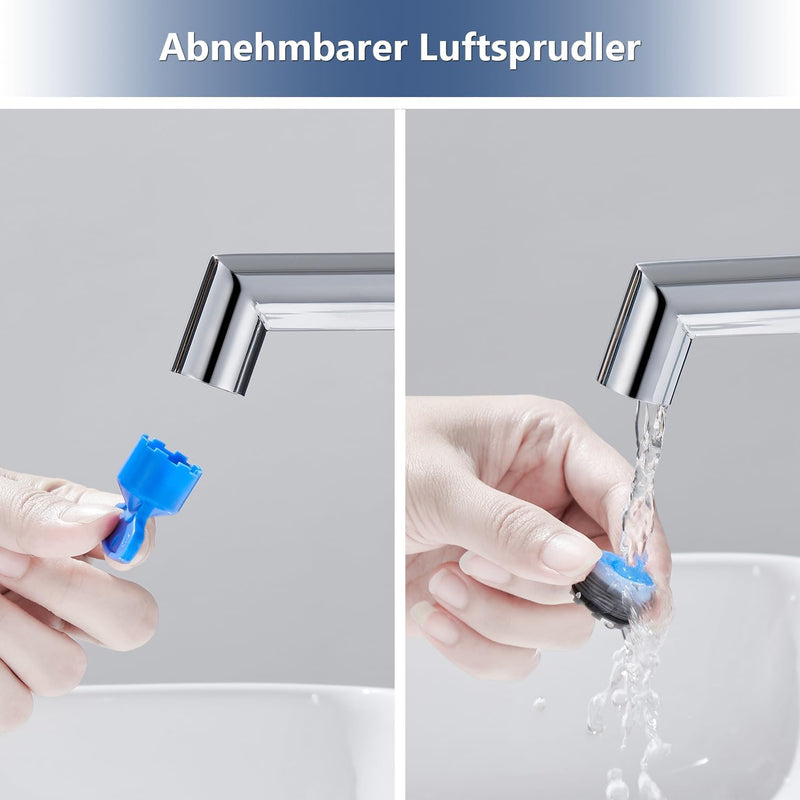 Ulytid Wasserhahn Bad Waschtischarmatur Chrom, Waschbecken Armatur Mischbatterie, Badarmatur mit Kal