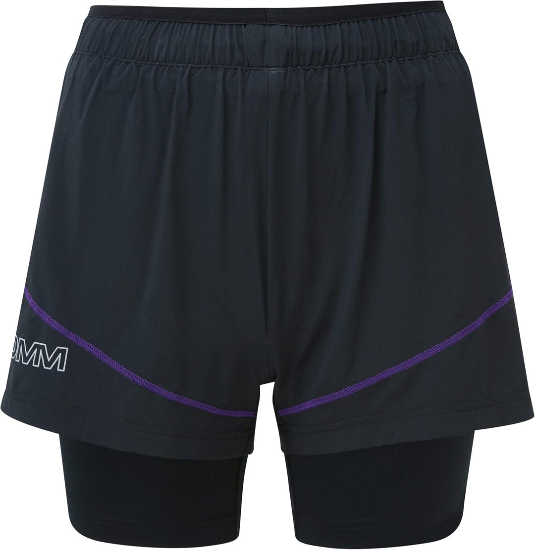 OMM ORIGINAL MOUNTAIN MARATHON Damen Shorts Pace XL Schwarz/Violett, XL Schwarz/Violett