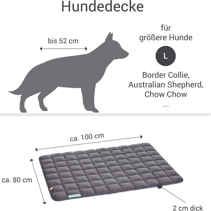 Doctor Bark Hundedecke - weiche, hochwertige Hundematte für grössere Hunde, robuste Indoor - Outdoor