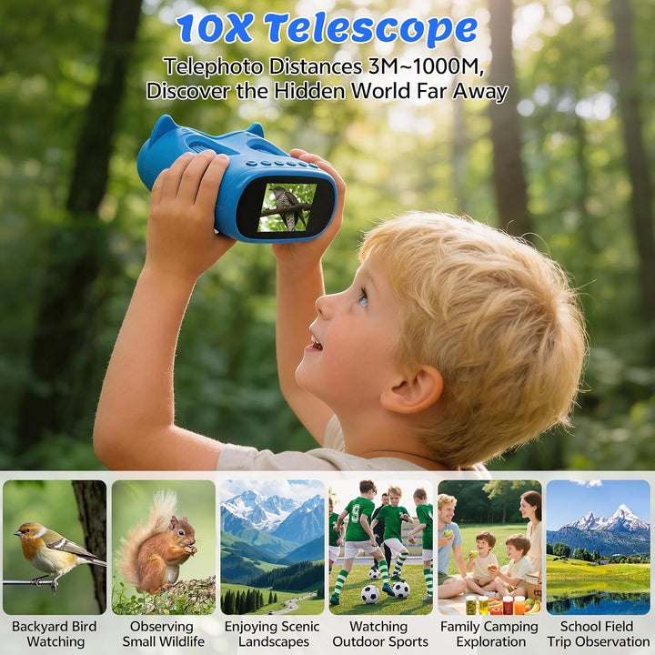 2-in-1 Digitales Mikroskop für Kinder, 1080P HD 2.0" Bildschirm Taschenmikroskop, 1000X, 8 LED Foto