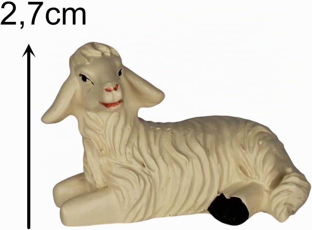 ZICOM Krippenzubehör Tiere Schafset ca. 4cm 6-TLG. Polyresin handbemalt