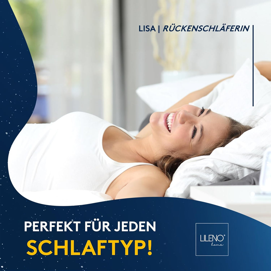 LILENO HOME Microfaser Kissen 40x80 cm Premium (450g Füllung) [2er Set] bis 95 Grad waschbar mit Rei
