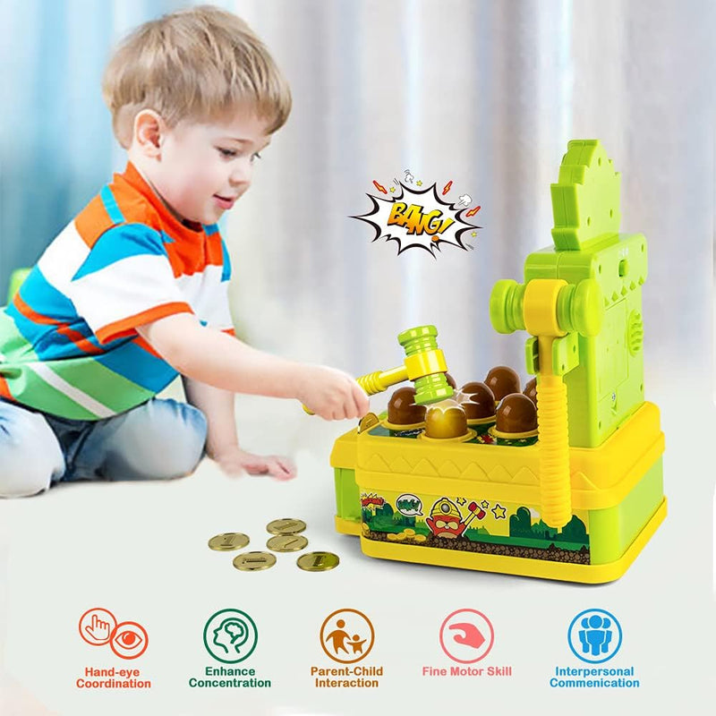 VATOS Whack Spiel,Schlag den Maulwurf,elektronisches Mini Arcade Spielzeug,Münzspiel mit 2 Hämmern,i