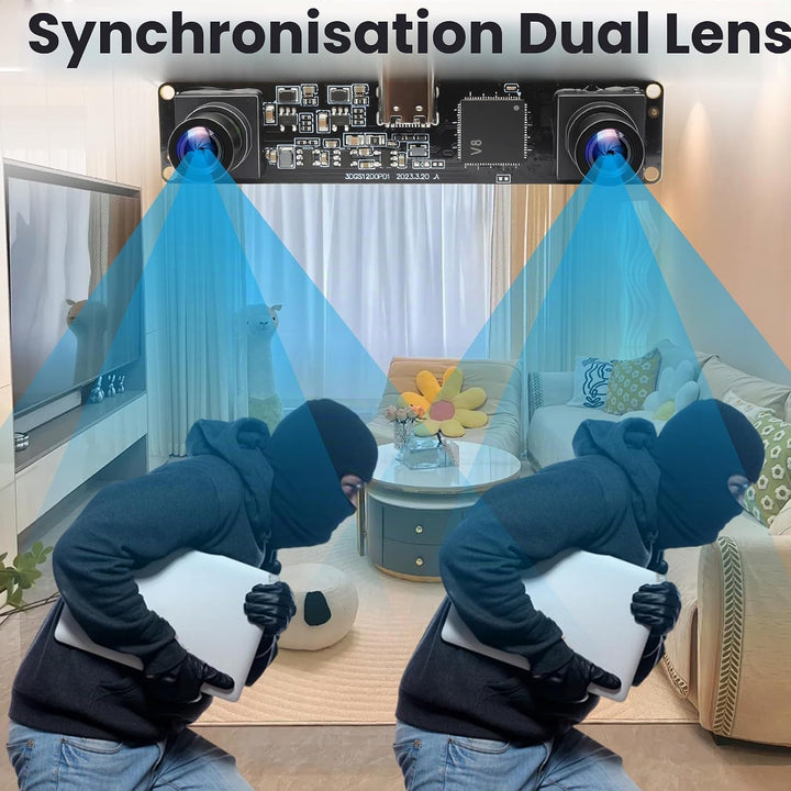 ELP 120fps 3D Stereo USB Kamera Global Shutter 1200P Synchronisierung Dual Lens USB Kameramodul 90 G